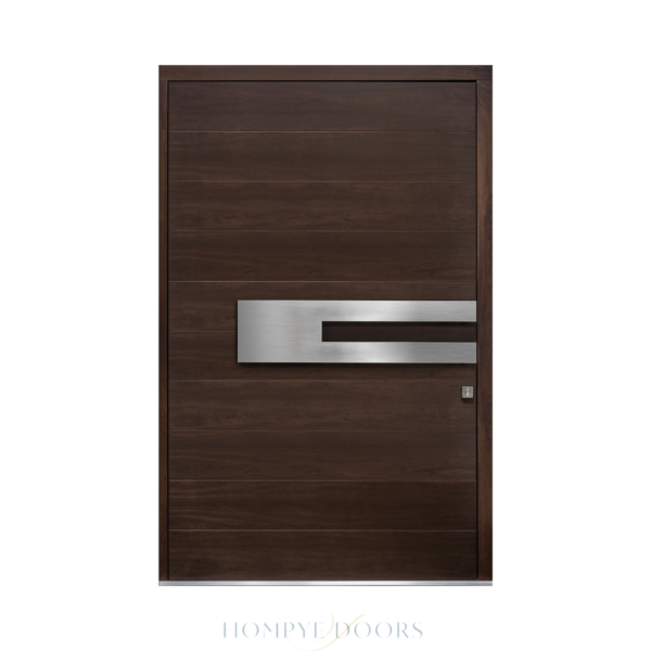 Main Door HDB Front Door Entrance Door Manufacturer Factory Exterior Door Wood Glazed Laminated Door China Pivot Door Glass Door Hompye Doors Hangpai