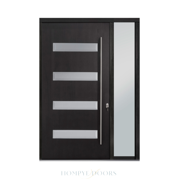 Main Door HDB Front Door Entrance Door Manufacturer Factory Exterior Door Wood Glazed Laminated Door China Pivot Door Glass Door Hompye Doors Hangpai