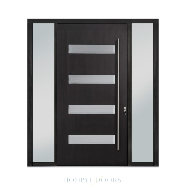 Main Door HDB Front Door Entrance Door Manufacturer Factory Exterior Door Wood Glazed Laminated Door China Pivot Door Glass Door Hompye Doors Hangpai