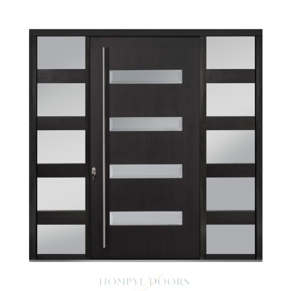 Main Door HDB Front Door Entrance Door Manufacturer Factory Exterior Door Wood Glazed Laminated Door China Pivot Door Glass Door Hompye Doors Hangpai