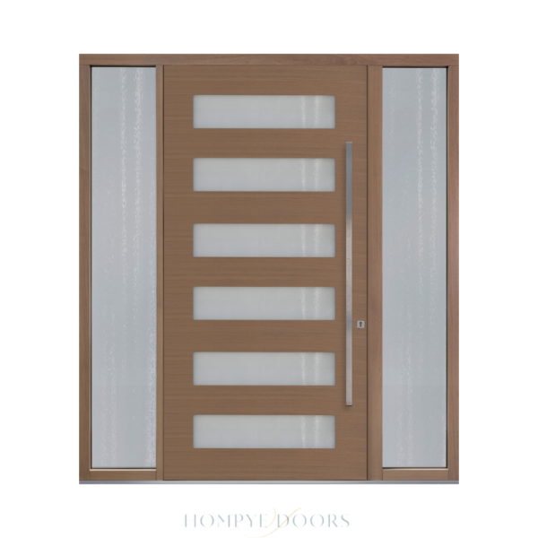 Main Door HDB Front Door Entrance Door Manufacturer Factory Exterior Door Wood Glazed Laminated Door China Pivot Door Glass Door Hompye Doors Hangpai