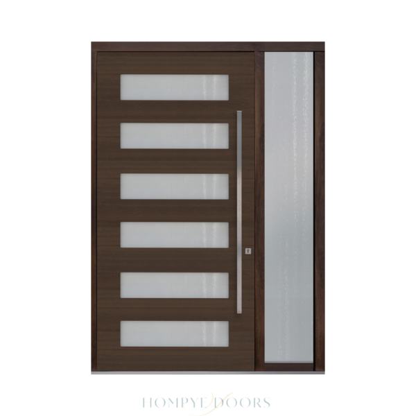 Main Door HDB Front Door Entrance Door Manufacturer Factory Exterior Door Wood Glazed Laminated Door China Pivot Door Glass Door Hompye Doors Hangpai