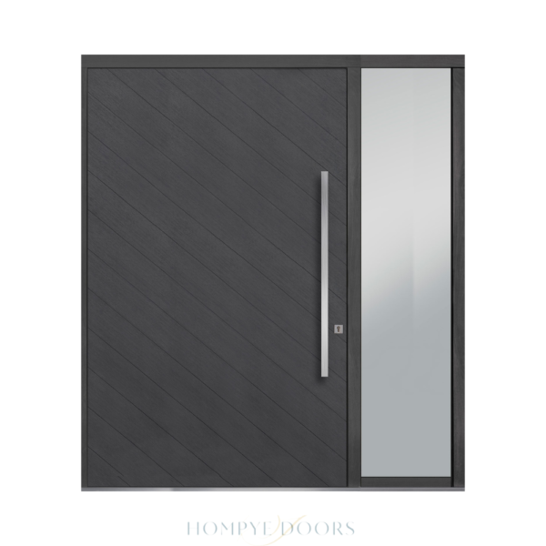 Main Door HDB Front Door Entrance Door Manufacturer Factory Exterior Door Wood Glazed Laminated Door China Pivot Door Glass Door Hompye Doors Hangpai