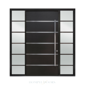 Main Door HDB Front Door Entrance Door Manufacturer Factory Exterior Door Wood Glazed Laminated Door China Pivot Door Glass Door Hompye Doors Hangpai