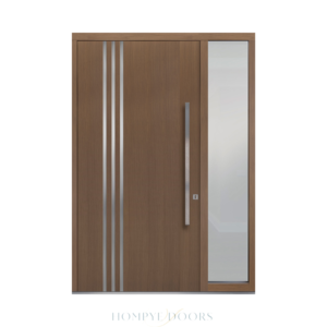 Main Door HDB Front Door Entrance Door Manufacturer Factory Exterior Door Wood Glazed Laminated Door China Pivot Door Glass Door Hompye Doors Hangpai