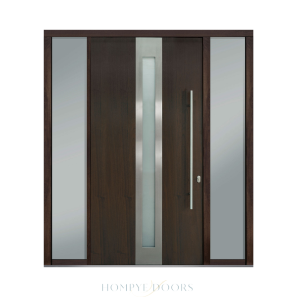 Main Door HDB Front Door Entrance Door Manufacturer Factory Exterior Door Wood Glazed Laminated Door China Pivot Door Glass Door Hompye Doors Hangpai